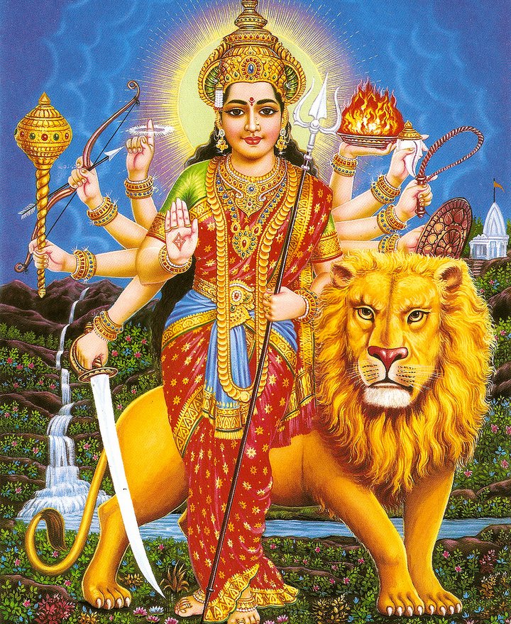 durga and lion